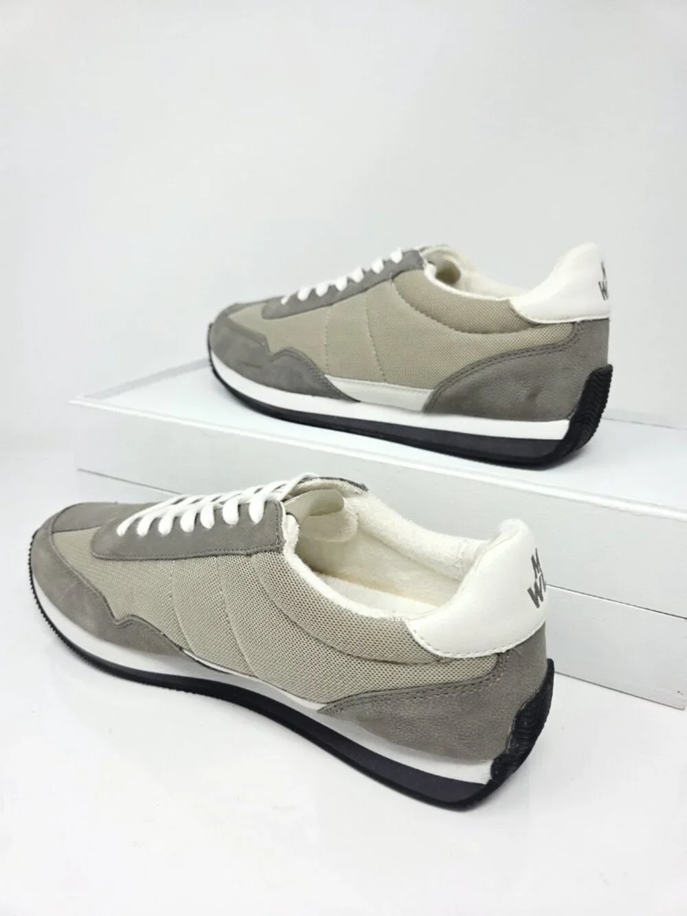 Madewell League Sneakers in Washed Nubuck Mesh Coastal Granite Multi